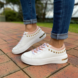 Vizzano 1354-102 Studded Sneaker in White/Pink