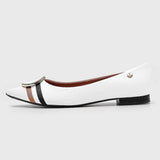 Vizzano 1206-262 Pointy Toe Flat in White Napa