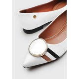 Vizzano 1206-262 Pointy Toe Flat in White Napa