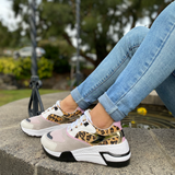 Vizzano 1355-107 Wedged Sole Sneaker in Off/White/Multi Beige
