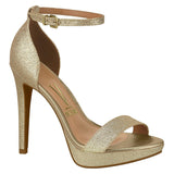 Vizzano 6278-104 High Heel Sandal in Gold Shimmer